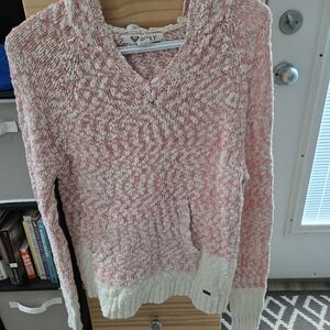 Roxy Pink and Cream Women's Sweater